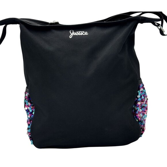 Justice Girls Womens Cross Body Book Bag SEQUIN Backpack Letter Initial M - Picture 3 of 10